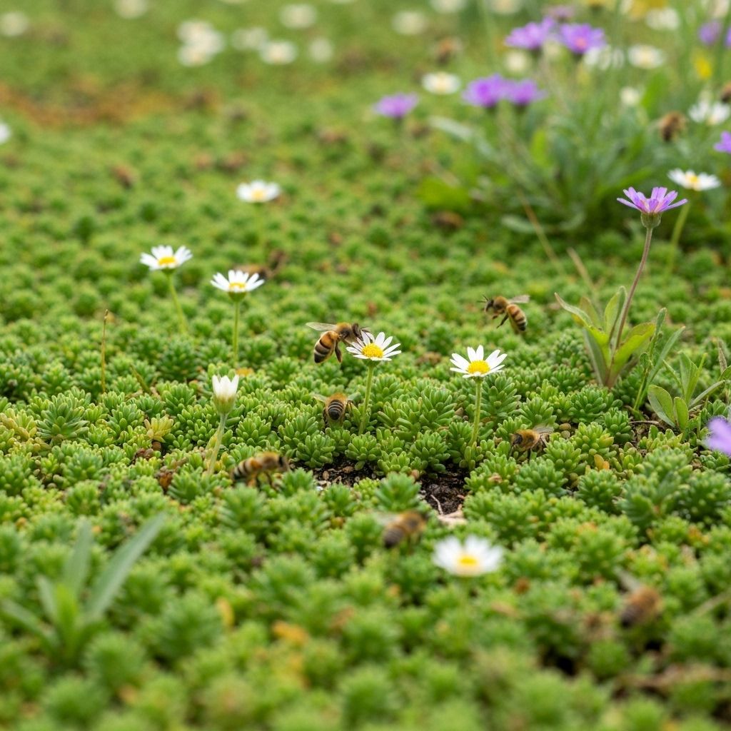 Green sedum roof biodiversity